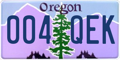 OR license plate 004QEK