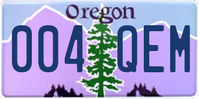 OR license plate 004QEM