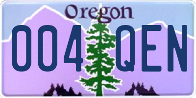 OR license plate 004QEN
