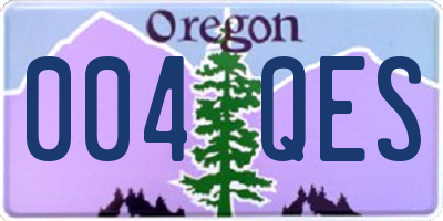 OR license plate 004QES