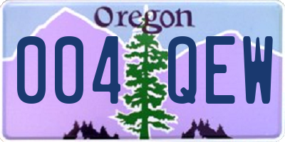 OR license plate 004QEW