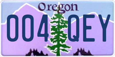 OR license plate 004QEY