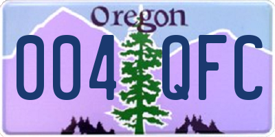 OR license plate 004QFC
