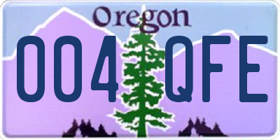 OR license plate 004QFE