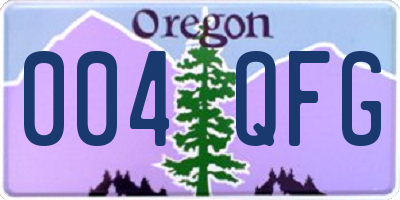 OR license plate 004QFG