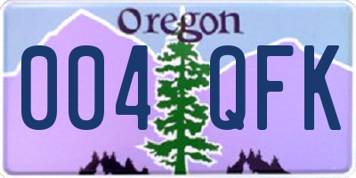 OR license plate 004QFK