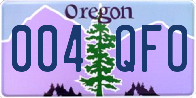 OR license plate 004QFO