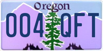 OR license plate 004QFT