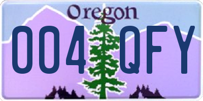 OR license plate 004QFY