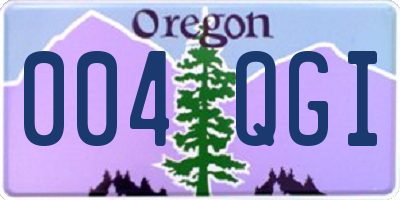 OR license plate 004QGI