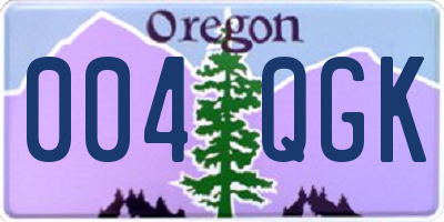 OR license plate 004QGK