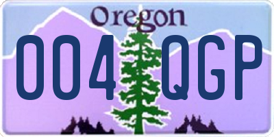 OR license plate 004QGP