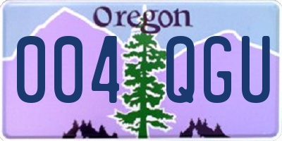 OR license plate 004QGU