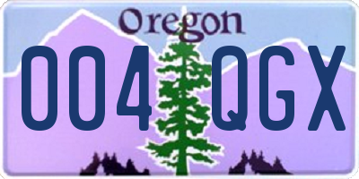 OR license plate 004QGX