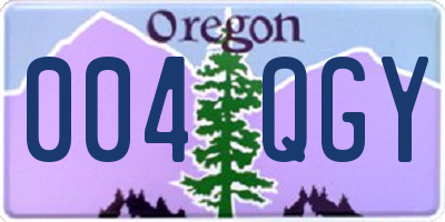 OR license plate 004QGY