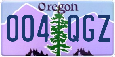 OR license plate 004QGZ