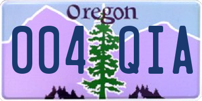 OR license plate 004QIA