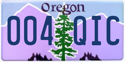 OR license plate 004QIC