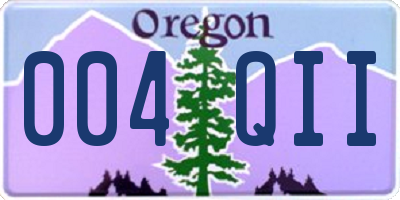 OR license plate 004QII