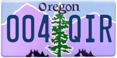 OR license plate 004QIR