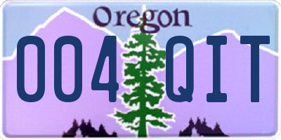 OR license plate 004QIT