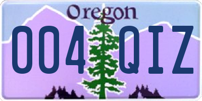 OR license plate 004QIZ