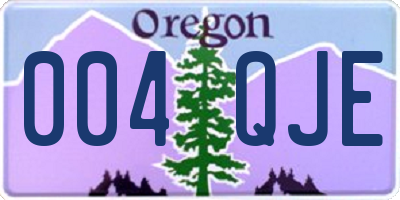 OR license plate 004QJE