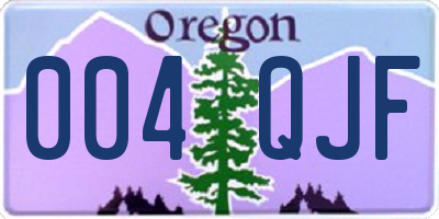 OR license plate 004QJF