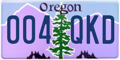 OR license plate 004QKD
