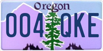 OR license plate 004QKE