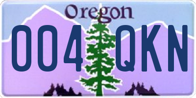 OR license plate 004QKN