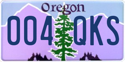 OR license plate 004QKS