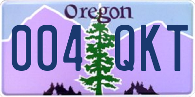 OR license plate 004QKT