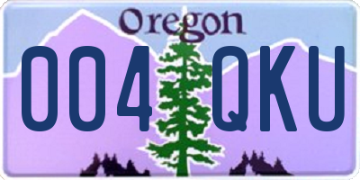 OR license plate 004QKU