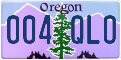 OR license plate 004QLO