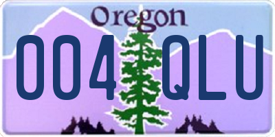 OR license plate 004QLU