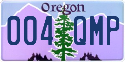 OR license plate 004QMP