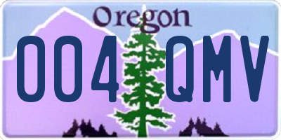 OR license plate 004QMV