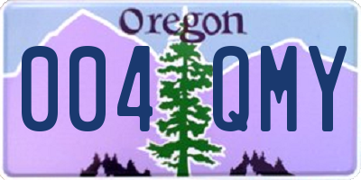 OR license plate 004QMY