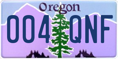 OR license plate 004QNF