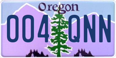 OR license plate 004QNN