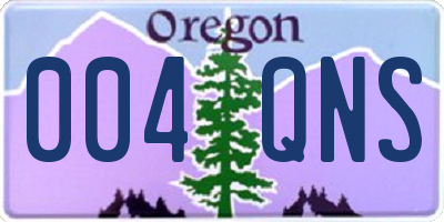 OR license plate 004QNS