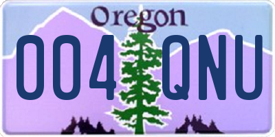 OR license plate 004QNU