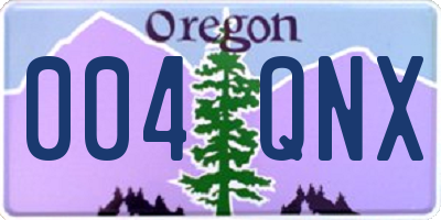 OR license plate 004QNX