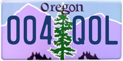 OR license plate 004QOL