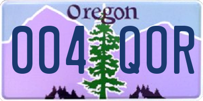 OR license plate 004QOR