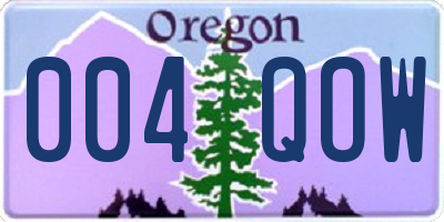OR license plate 004QOW