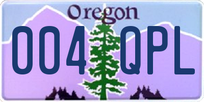 OR license plate 004QPL