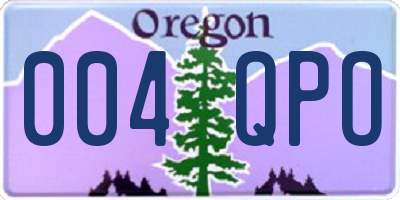 OR license plate 004QPO