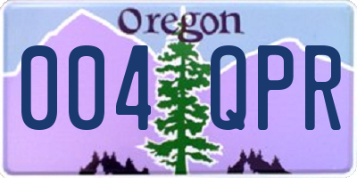 OR license plate 004QPR